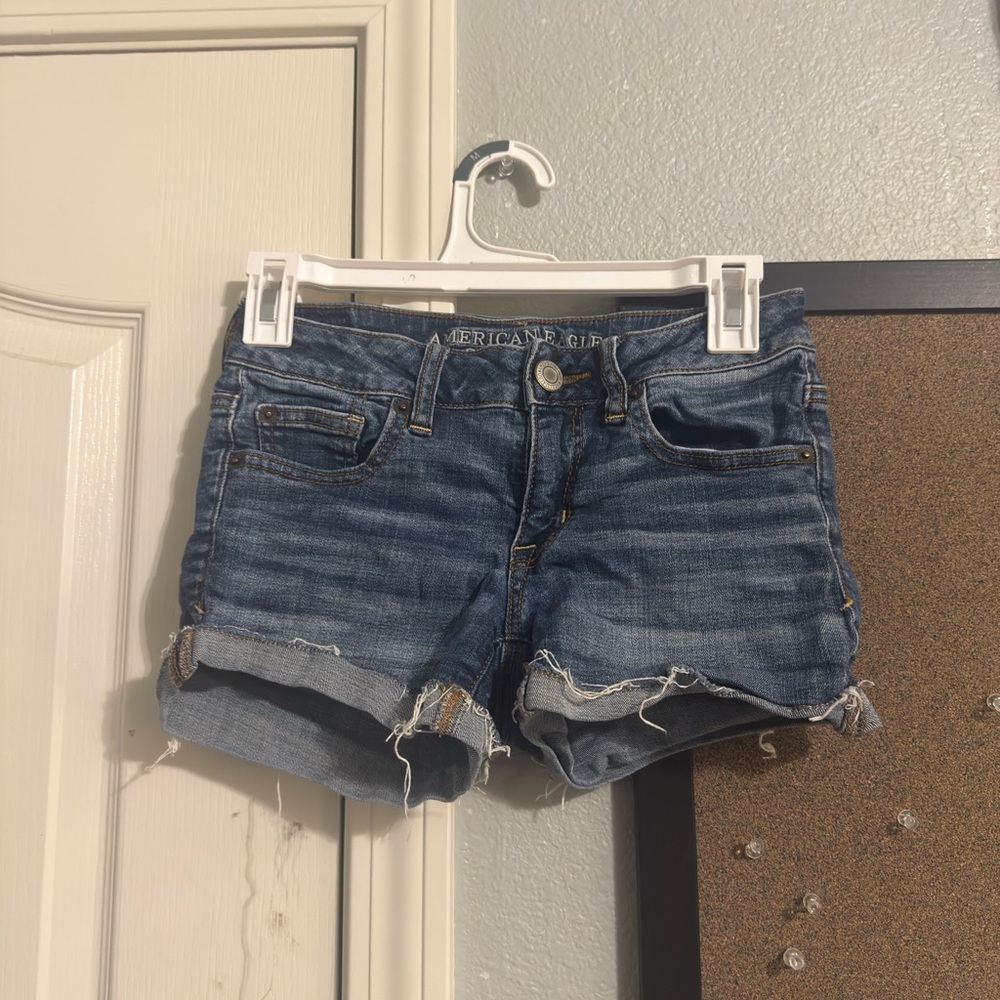 American Eagle Outfitters Women's Dark Blue Jean Shorts